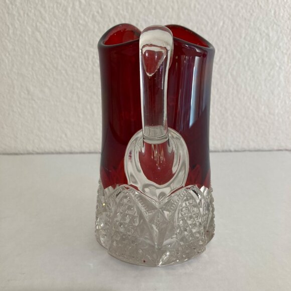 Antique 1901 Ruby Stained Red Glass Pitcher - Picture 4 of 7